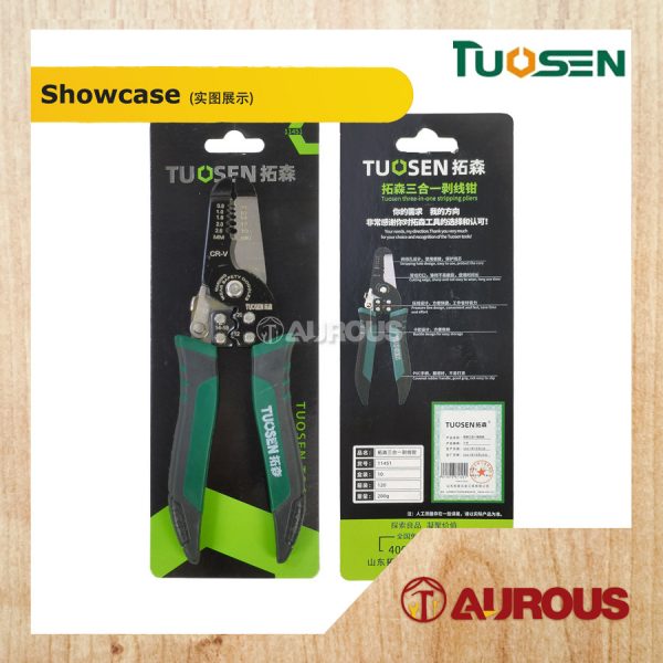 TUOSEN MULTIFUNCTIONAL 3 IN 1 WIRE STRIPPER PLIER 7''/180MM (11451) - Image 5