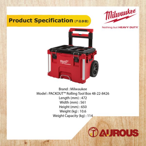 MILWAUKEE PACKOUT ROLLING TOOL BOX (48-22-8426) - Image 8