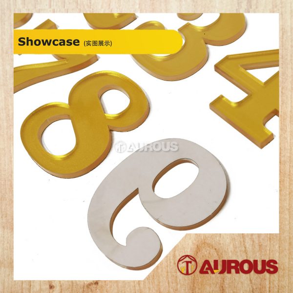 80MM METALLIC GOLD ACRYLIC NUMBER & ALPHABET HOUSE NUMBER PLATE (ABC / 0-9) - Image 4