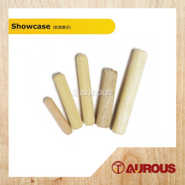 WOODEN DOWEL WOOD GROOVED PLUG WOOD PINS FOR FURNITURE JOINT WOODWORK (100PCS/BOX) - Image 2