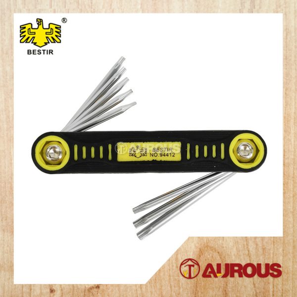 BESTIR 8PCS FOLDABLE HEXAGONAL EDGE TORX STAR WRENCH ALLEN KEY SET / KUNCI ALLEN HEX YANG BOLEH LIPAT (94412)
