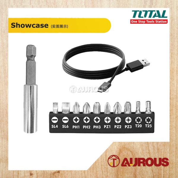 TOTAL LI-ION CORDLESS SCREWDRIVER 1/4'' 4V (TSDLI0402) - Image 3