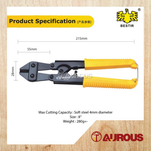 BESTIR 8''/200MM MINI BOLT & WIRE CUTTER PLIER/PEMOTONG DAWAI BESI (03703) - Image 5