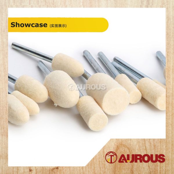3MM SHANK MINI POLISHING WOOL FELT POLISHING BIT (CYLINDER/CONE) (4-12MM) -1 PIECE - Image 2