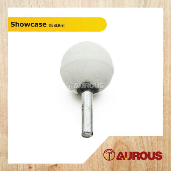 6MM SHANK ROUND BALL SHAPE ABRASIVE MOUNTED STONE GRINDING BIT 25MM (RED/WHITE/GREY) - 1 PIECE - Image 4
