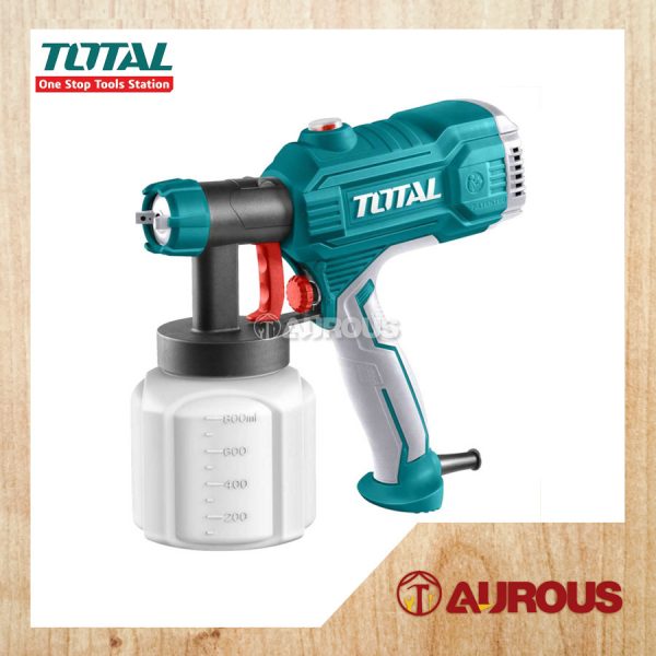 TOTAL CORDED SPRAY GUN COMPRESSOR SET 450W 800ML WITH 1.5MM BRASS NOZZLE (TT3506)