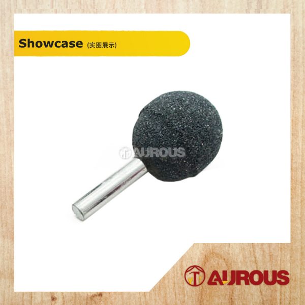 6MM SHANK ROUND BALL SHAPE ABRASIVE MOUNTED STONE GRINDING BIT 25MM (RED/WHITE/GREY) - 1 PIECE - Image 3