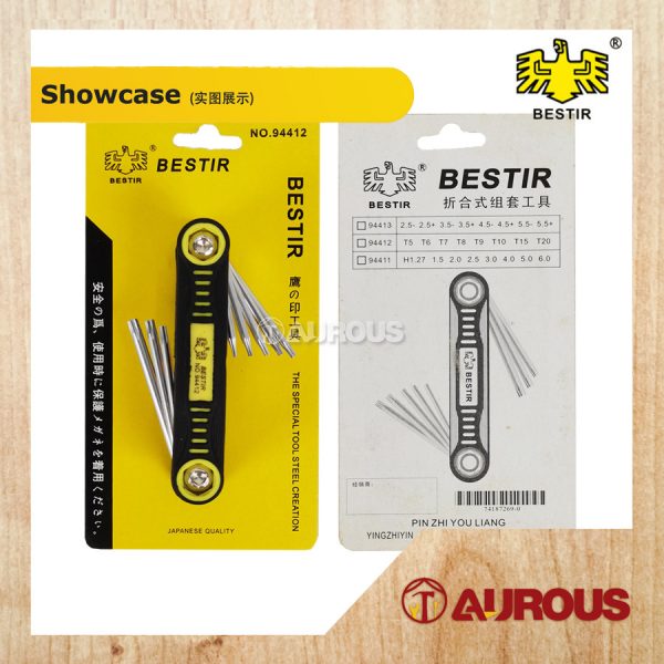 BESTIR 8PCS FOLDABLE HEXAGONAL EDGE TORX STAR WRENCH ALLEN KEY SET / KUNCI ALLEN HEX YANG BOLEH LIPAT (94412) - Image 4