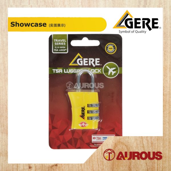 GERE 3 DIGIT TSA TRAVEL LUGGAGE LOCK CL32 (359-YELLOW / 335-BLACK) - Image 3