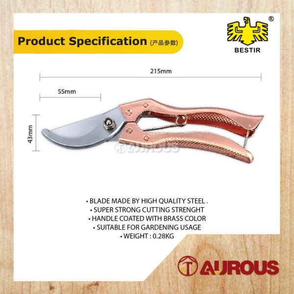 BESTIR GARDEN BEND PRUNING CLIPPERS SHEAR SCISSORS 8''/GUNTING CAWANGAN PEMANGKASAN KEBUN (03305) - Image 5