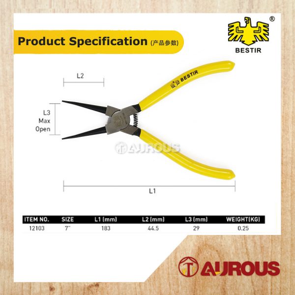 BESTIR HS STRAIGHT INTERNAL CIRCLIP RETAINER PLIERS 7''/TANG KAD DALAM  (12103) - Image 6