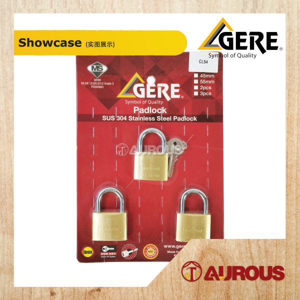 GERE SUS304 SOLID BRASS PADLOCK KEY ALIKE CL54 (40MM/50MM) (2PCS/3PCS/4PCS/5PCS) - Image 6