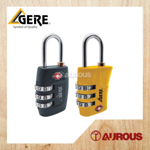 GERE 3 DIGIT TSA TRAVEL LUGGAGE LOCK CL32 (359-YELLOW / 335-BLACK)