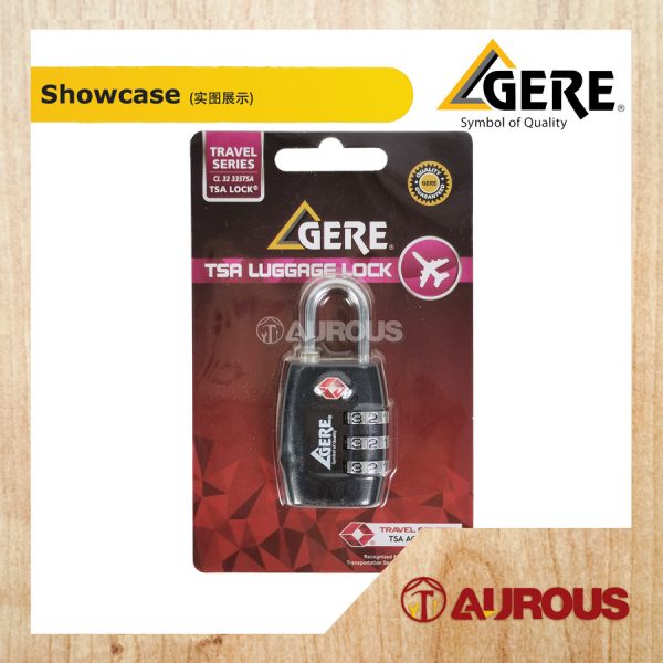 GERE 3 DIGIT TSA TRAVEL LUGGAGE LOCK CL32 (359-YELLOW / 335-BLACK) - Image 2