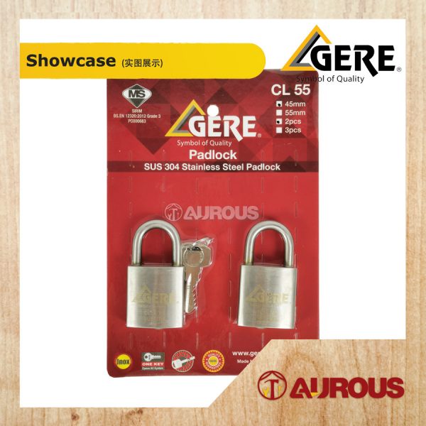 GERE GRANIT SUS304 PADLOCK KEY ALIKE CL55 45MM (2PCS/3PCS/4PCS/5PCS) - Image 2