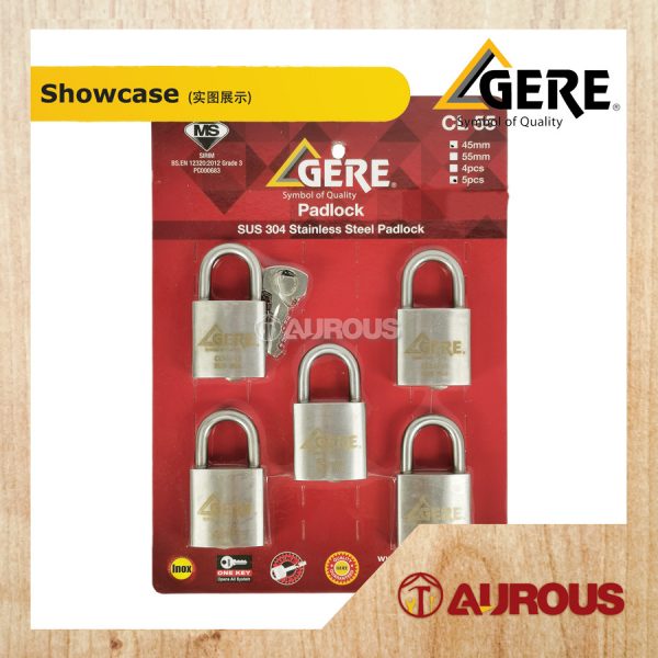 GERE GRANIT SUS304 PADLOCK KEY ALIKE CL55 45MM (2PCS/3PCS/4PCS/5PCS) - Image 4