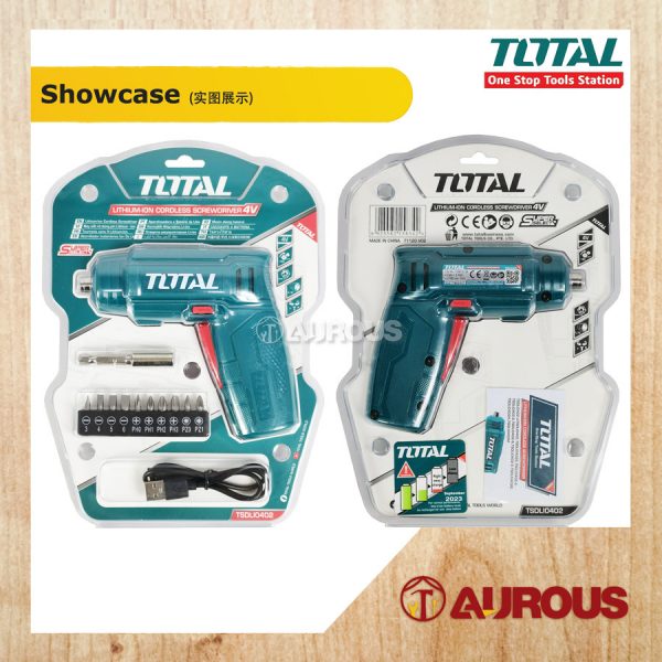 TOTAL LI-ION CORDLESS SCREWDRIVER 1/4'' 4V (TSDLI0402) - Image 5