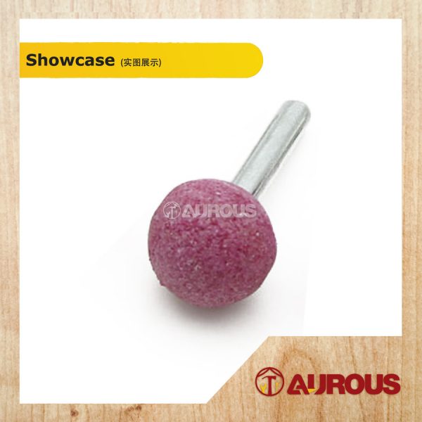 6MM SHANK ROUND BALL SHAPE ABRASIVE MOUNTED STONE GRINDING BIT 25MM (RED/WHITE/GREY) - 1 PIECE - Image 2