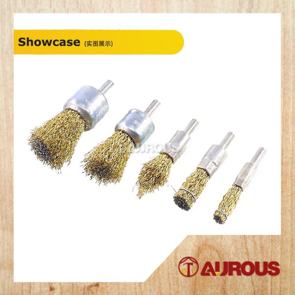 12PCS SET COPPER STEEL WIRE MINI CUP BRUSH STRAIGHT BRUSH WHEEL BRUSH (6MM SHANK) - Image 3