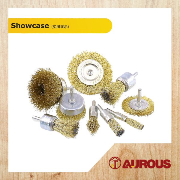 12PCS SET COPPER STEEL WIRE MINI CUP BRUSH STRAIGHT BRUSH WHEEL BRUSH (6MM SHANK) - Image 2