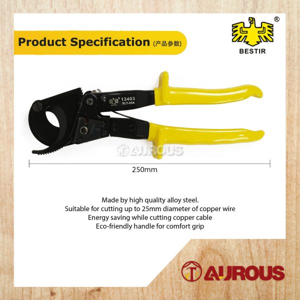 BESTIR HIGH QUALITY RATCHETING CABLE CUTTER 10'' (13403) - Image 6