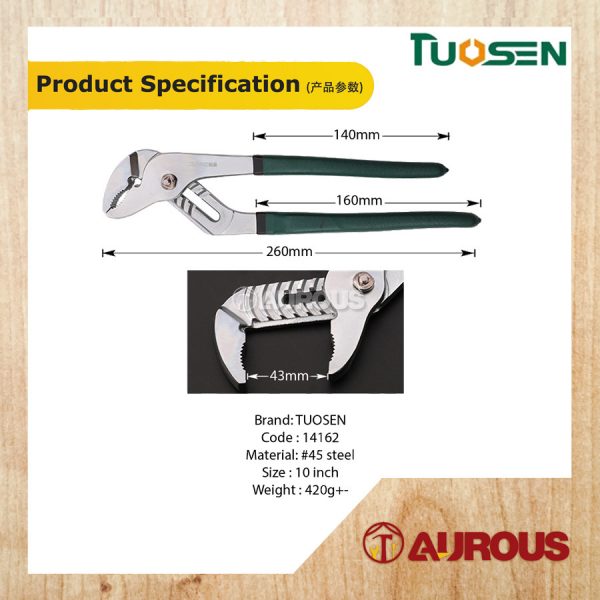 TUOSEN MONKEY PLIER WATER PUMP PLIER 10''/255MM (14162) - Image 6