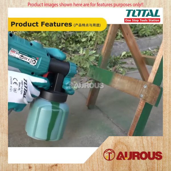 TOTAL CORDED SPRAY GUN COMPRESSOR SET 450W 800ML WITH 1.5MM BRASS NOZZLE (TT3506) - Image 7