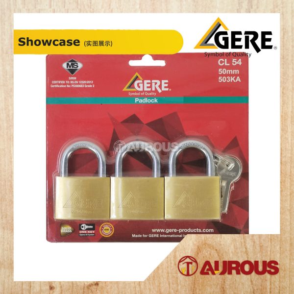 GERE SUS304 SOLID BRASS PADLOCK KEY ALIKE CL54 (40MM/50MM) (2PCS/3PCS/4PCS/5PCS) - Image 9