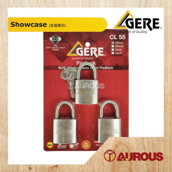 GERE GRANIT SUS304 PADLOCK KEY ALIKE CL55 45MM (2PCS/3PCS/4PCS/5PCS) - Image 3