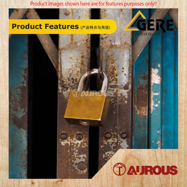 GERE SUS304 SOLID BRASS PADLOCK CL54 (40MM/50MM) - 1 PIECE - Image 7