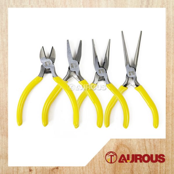 MYTEC MINI DIAGONAL YELLOW HANDLE SIDE CUTTER/FLAT NOSE/NIPPLE PLIER THOOTHED/NEEDED NEEDLE NOSE CUTTING PLIER