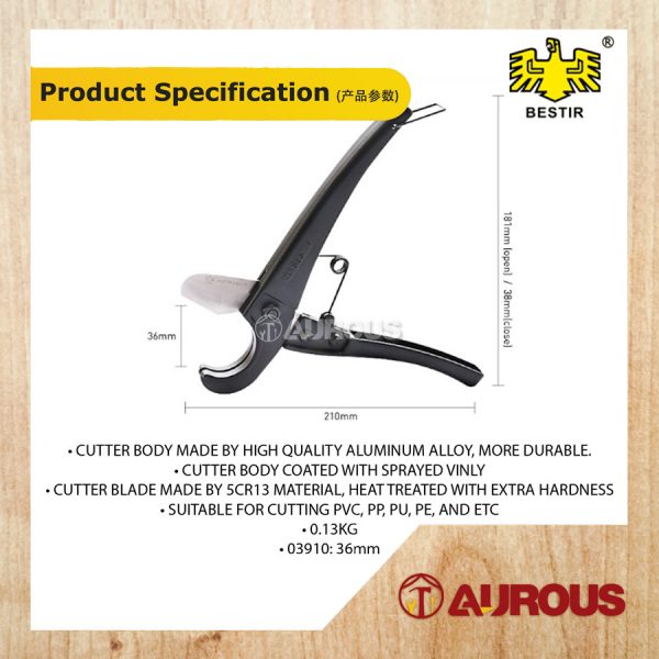 BESTIR PVC POLY PIPE SCISSOR CUTTER 36MM/PEMOTONG GUNTING PAIP (03910) - Image 5