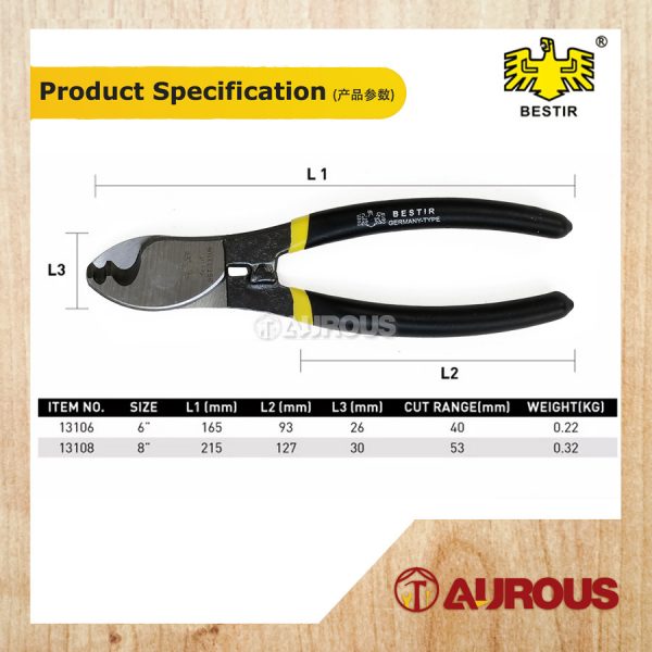 BESTIR HEAVY DUTY CABLE CUTTER 6'' & 8'' / PEMOTONG WAYAR KABEL (13106 & 13108) - Image 6
