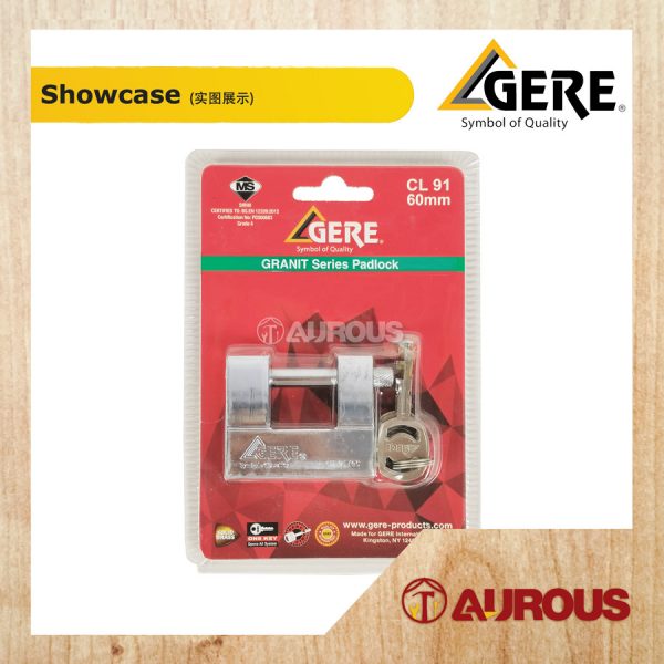GERE GRANIT HEAVY DUTY AMOURED BRASS PADLOCK CL91 (60MM/70MM) - Image 2
