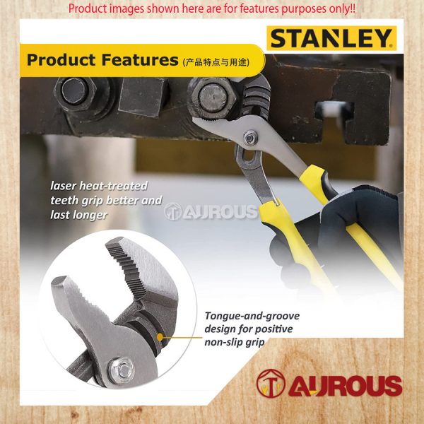 STANLEY GROOVE JOINT PLIER C/W BI-MATERIAL HANDLE (10" 84-024 / 12"/84-021) - Image 8