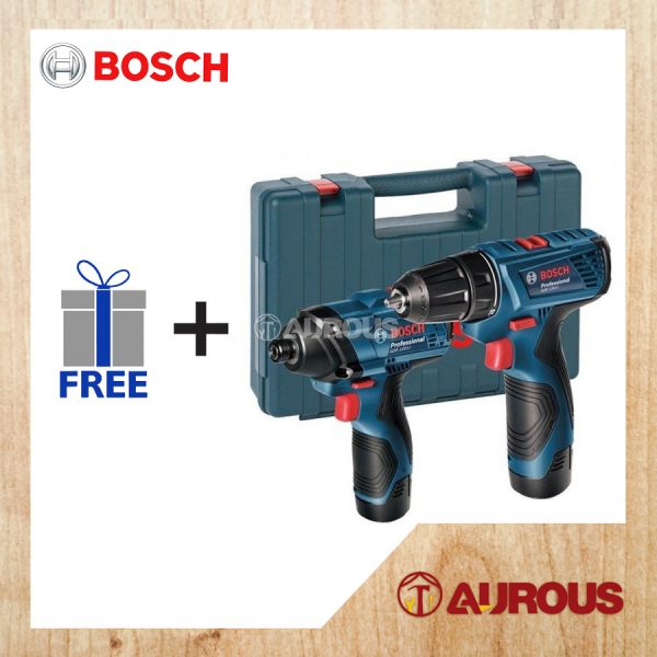 BOSCH GSR 120 LI DRILL/DRIVER + GDR 120 LI IMPACT DRIVER COMBO SET