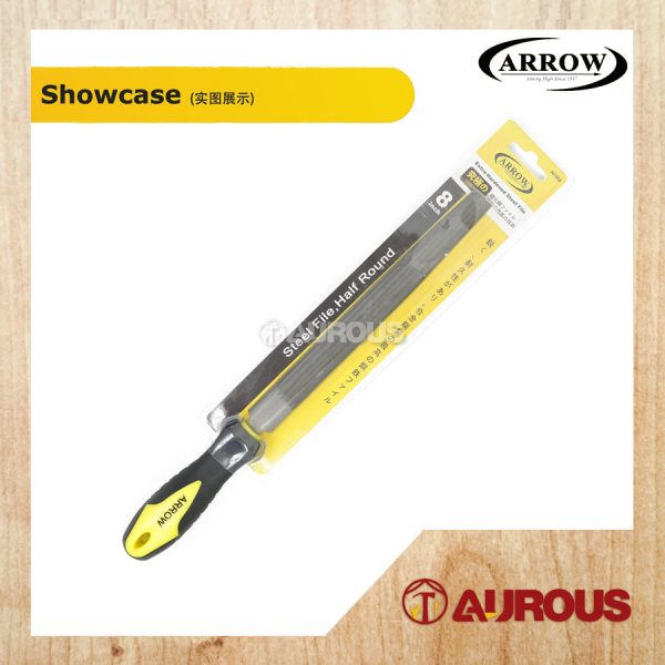 ARROW EXTRA-HARDENED STEEL FILE HALF ROUND FILE WITH HANDLE (AHR6 6'' / AHR8 8'' / AHR10 10'') - Image 5