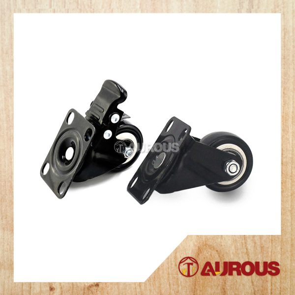 MEDIUM DUTY PU RUBBER CASTER WHEEL FOR TROLLEY FURNITURE RODA PU (1 1/2'' , 2'') (BREAK / SWIVEL)