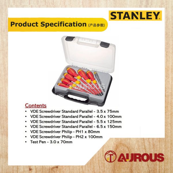 STANLEY VDE 7 PCS INSULATED SCREWDRIVER SET 1000V (60-175) - Image 4