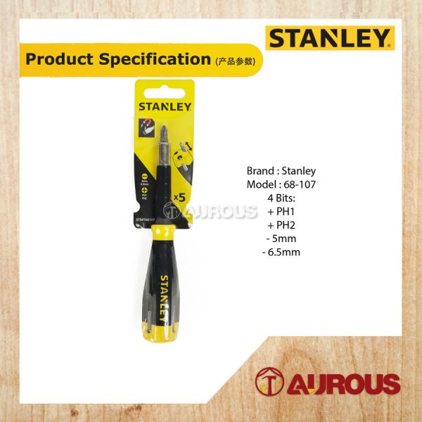 STANLEY FIBERGLASS MULTI-BIT SCREWDRIVER SET (68-107) - Image 5
