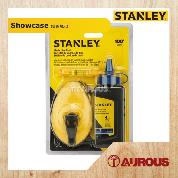 STANLEY POWERWINDER WITH BLUE CHALK & LINE LEVEL POWDER WINDER 30M/100FT (47-443) - Image 4