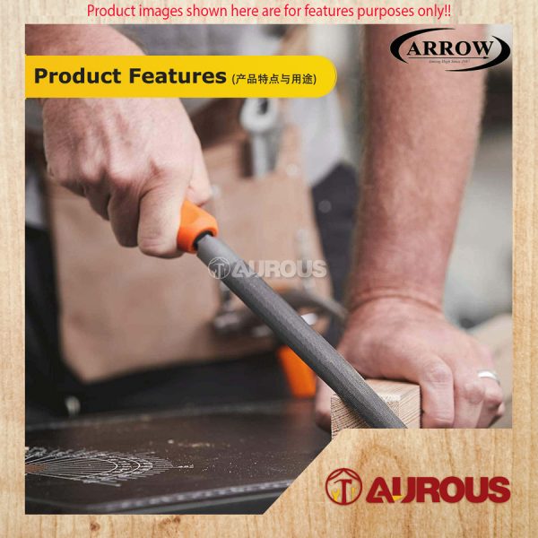 ARROW EXTRA-HARDENED STEEL FILE HALF ROUND FILE WITH HANDLE (AHR6 6'' / AHR8 8'' / AHR10 10'') - Image 9