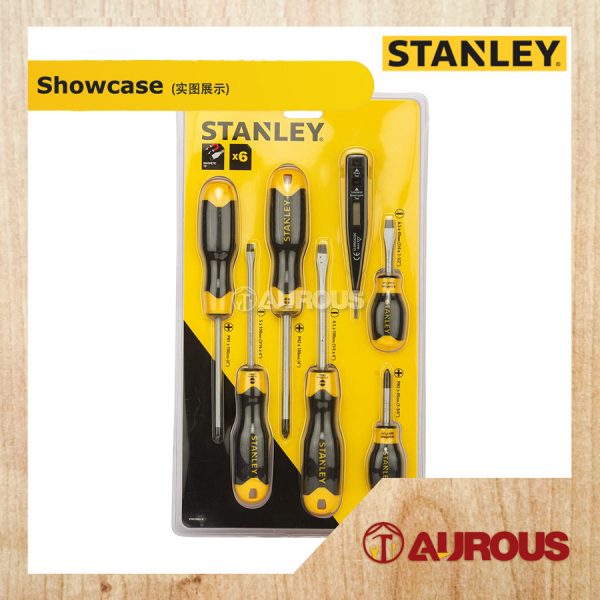 STANLEY CUSHION GRIP SCREWDRIVER SET 6 PCS + DIGITAL TEST PEN STMT66679 (92-002) - Image 2