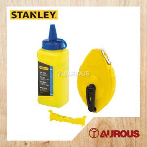 STANLEY POWERWINDER WITH BLUE CHALK & LINE LEVEL POWDER WINDER 30M/100FT (47-443)