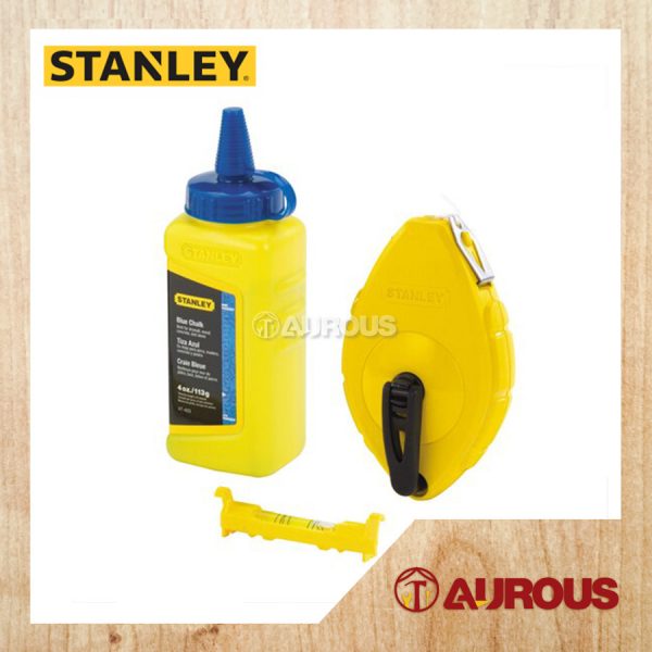 STANLEY POWERWINDER WITH BLUE CHALK & LINE LEVEL POWDER WINDER 30M/100FT (47-443)