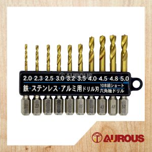 ROYBIT HEX SHANK 6MM Q POINT HSS METAL DRILL 10PCS BIT SET 2MM-5MM (BLUE)