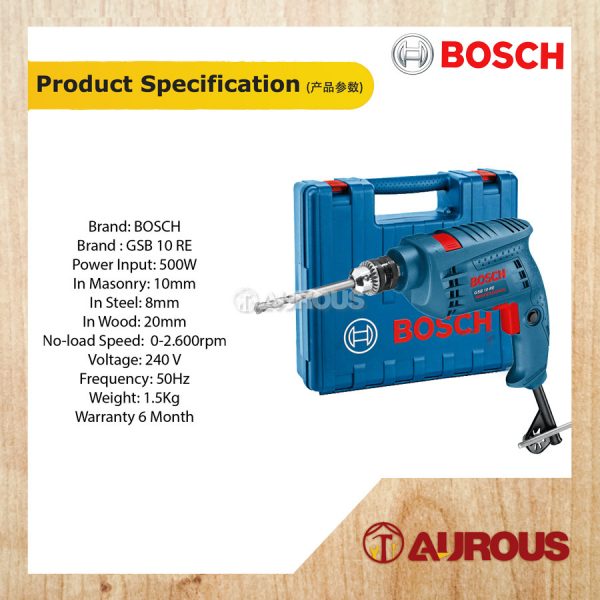 BOSCH PROFESSIONAL IMPACT DRILL KIT GSB 10 RE - Image 4