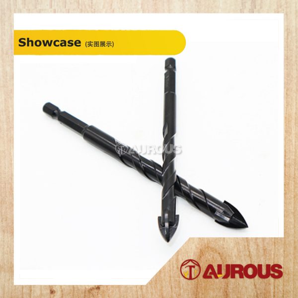 1 PIECE-MULTIPURPOSE BLACK CROSS ARROW HEAD MASONRY GLASS & TILE DRILL BIT (6/8/10/12MM) - Image 2
