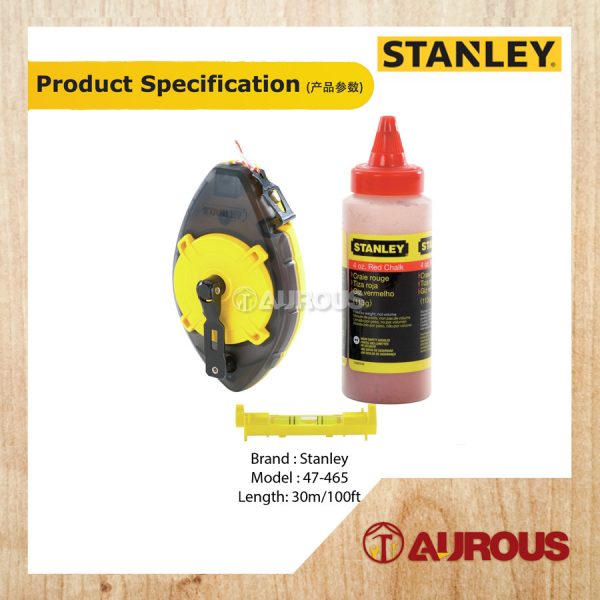 STANLEY POWERWINDER WITH RED CHALK & LINE LEVEL POWDER WINDER 30M/100FT (47-465) - Image 5