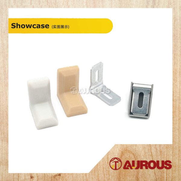 1 PIECE - PVC ANGLE BRACKET WITH IRON INLET FRAME FURNITURE WARDROBE CABINET PLASTIC L CORNER BRACKET - Image 3
